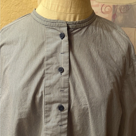 COS Blue Striped Balloon Sleeve Blouse - Picture 5 of 9